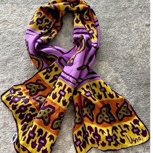 Vintage 1960’s - 70s VERA Neumann Mod Abstract Silk Designer Scarf - 44”